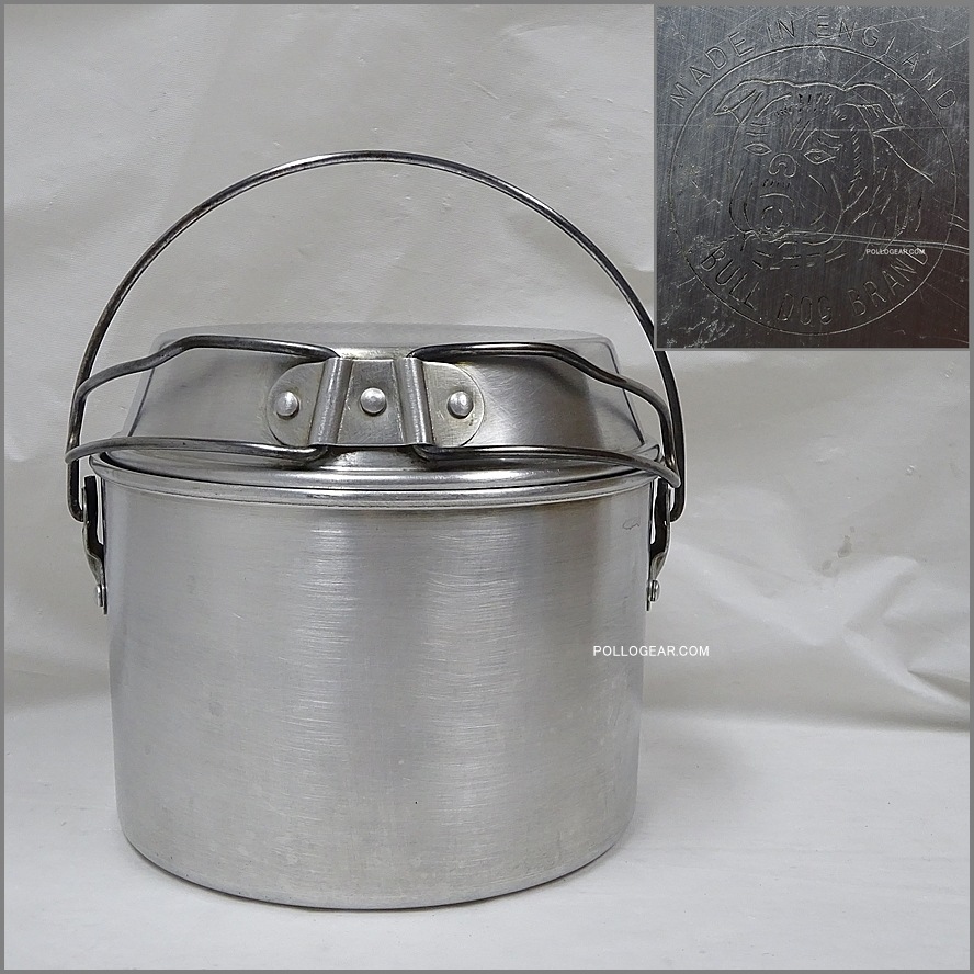 中サイズ 6インチ 良品<BR>ホットン ブルドッグ<BR>VINTAGE ビリーポット<BR>イングランド製 クッカー ビリー缶 ブッシュクラフト