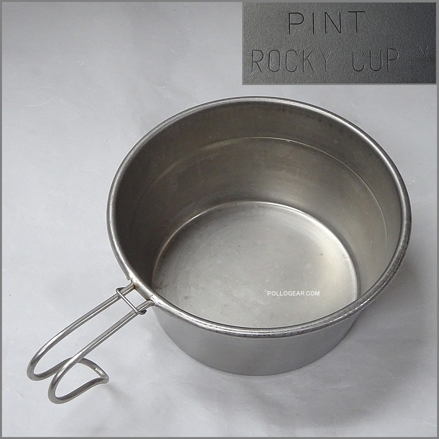 初期型 ROCKY CUP PINT<BR>ロッキーカップ 1パイント<BR>シェラカップ アメリカ製<BR>リッドバー付き VINTAGE