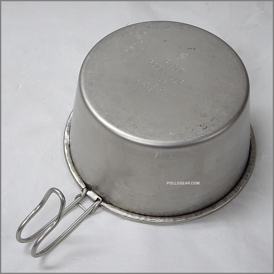 初期型 ROCKY CUP PINT<BR>ロッキーカップ 1パイント<BR>シェラカップ アメリカ製<BR>リッドバー付き VINTAGE