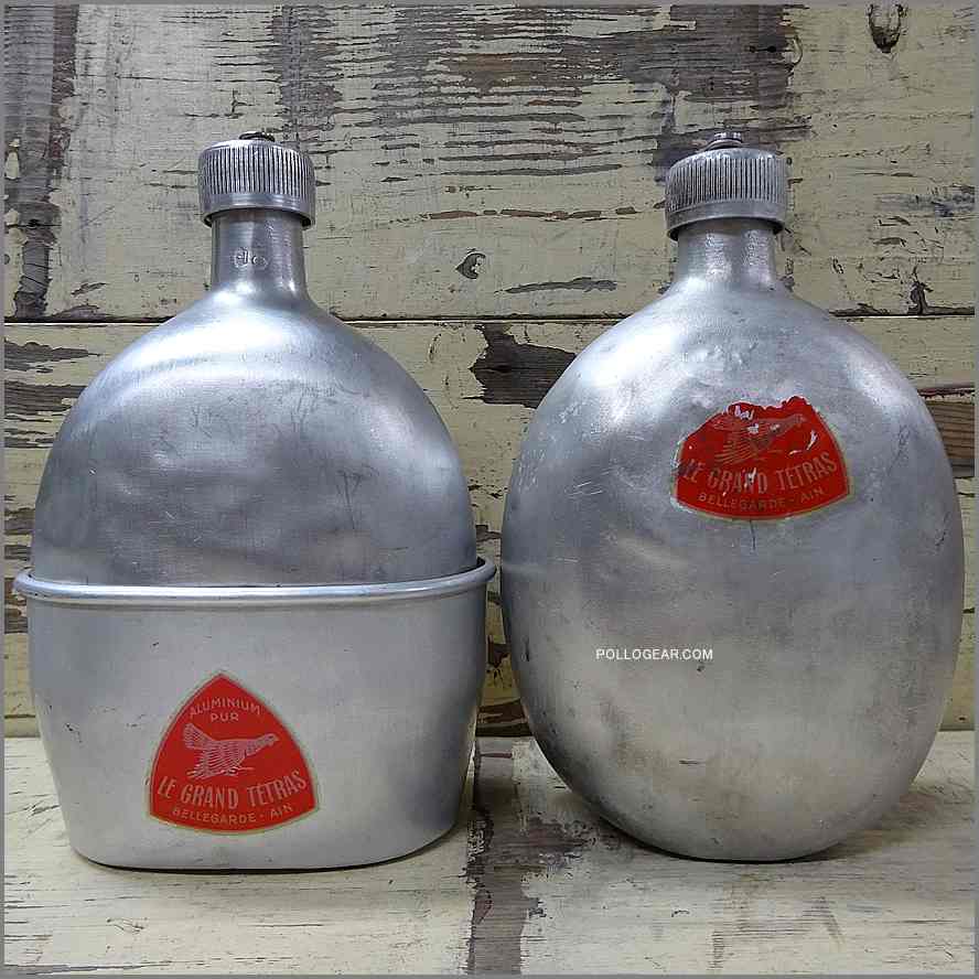 50’s LE GRAND TETRAS<BR>キャンティーンカップ<BR>1リットルボトル 2本<BR>グランテトラ デンマークCF刻印<br>VINTAGE ウォーターボトル