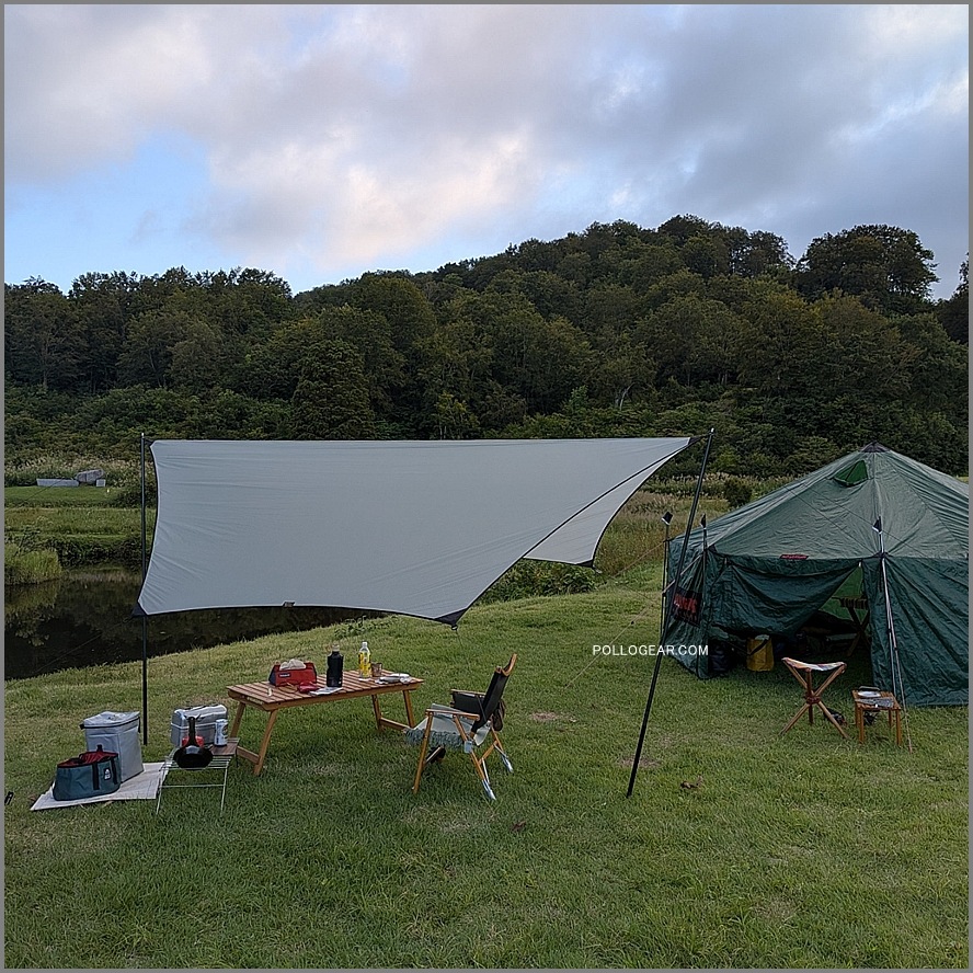 2011年 USA OES ヘキサタープ<br>spinnaker ハンモックタープ<br>Outdoor Equipment Supplier<br>MacCat Deluxe Tarp / SPIN<br>ULタープ スピンネーカー 絶版
