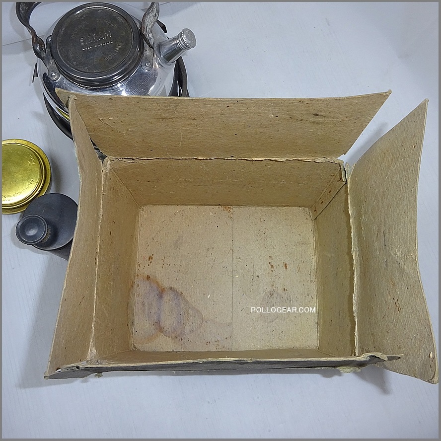 1950年代 SIRRAM No.44<BR>シラム ピクニックケトル<BR>スピリットバーナー<BR>アルスト 風防 燃料ボトル<BR>BOX付きフルセット