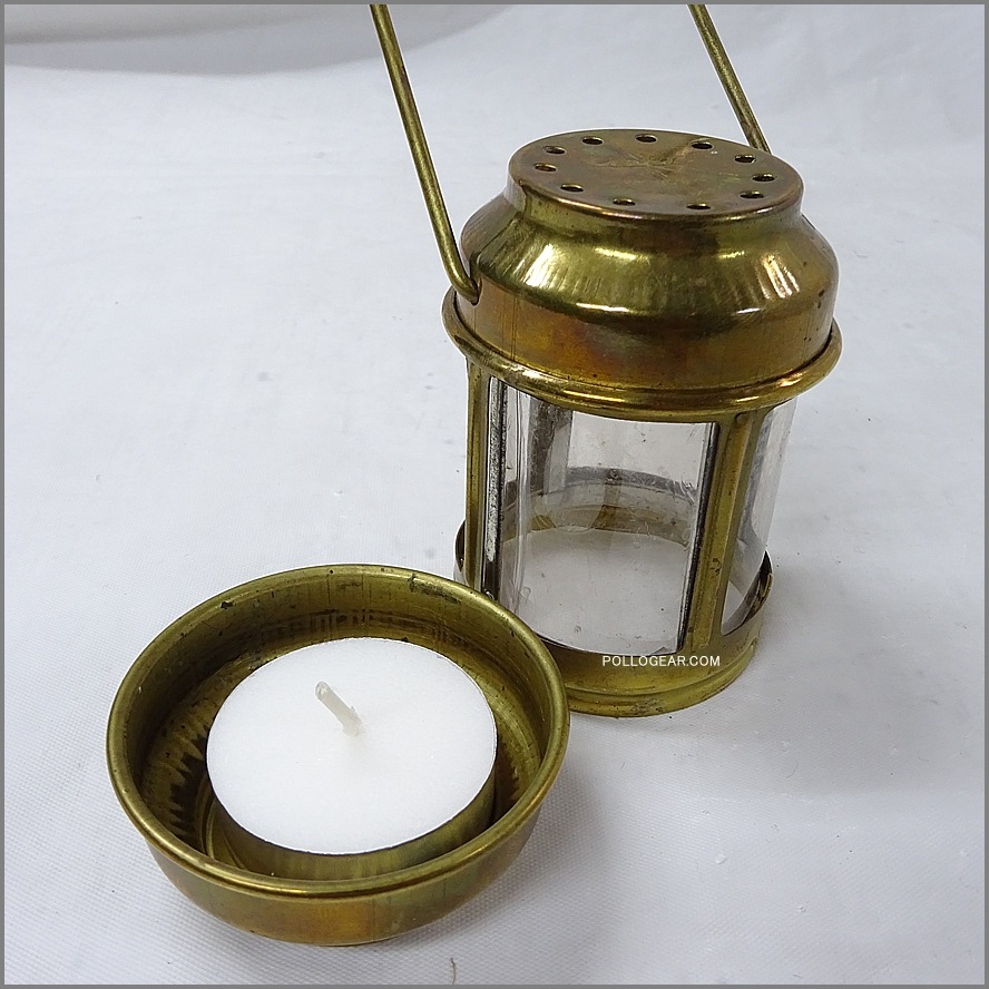 Enders9084 ブラス<BR>キャンドルランタン 雲母<BR>真鍮製 ティーキャンドル<BR>エンダース オールドランタン Vintage