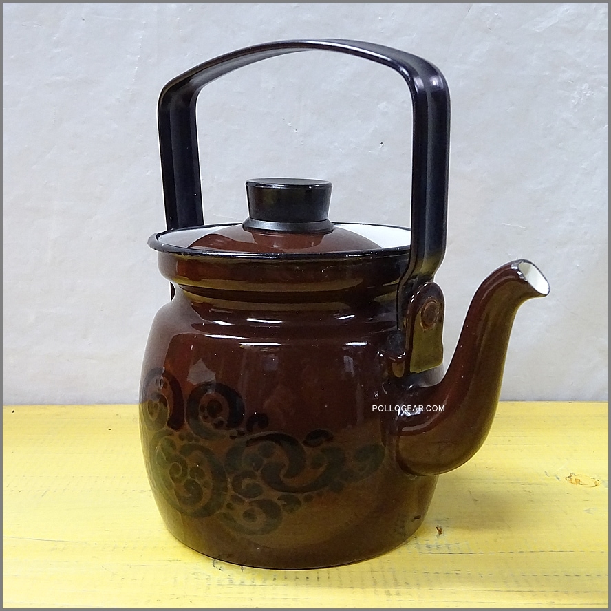 【希少】北欧ヴィンテージ　フィンランド　finel社　ホーロー鍋 FINEL フィネル ホーロー両手鍋（VEGETA・野菜）- 北欧雑貨、北欧