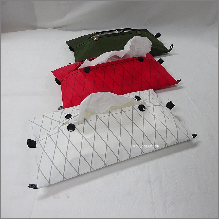 【送料無料】<br>POLLOGEAR オリジナル<br>ティッシュカバー 標準サイズ<br>アウトドア ファブリック<br>ダイニーマXグリッドストップ<br>X-PAC  ULティッシュケース<br>ソフトパックティッシュ 山ギア ウルトラライトギア