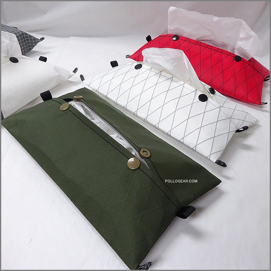 【送料無料】<br>POLLOGEAR オリジナル<br>ティッシュカバー 標準サイズ<br>アウトドア ファブリック<br>ダイニーマXグリッドストップ<br>X-PAC  ULティッシュケース<br>ソフトパックティッシュ 山ギア ウルトラライトギア