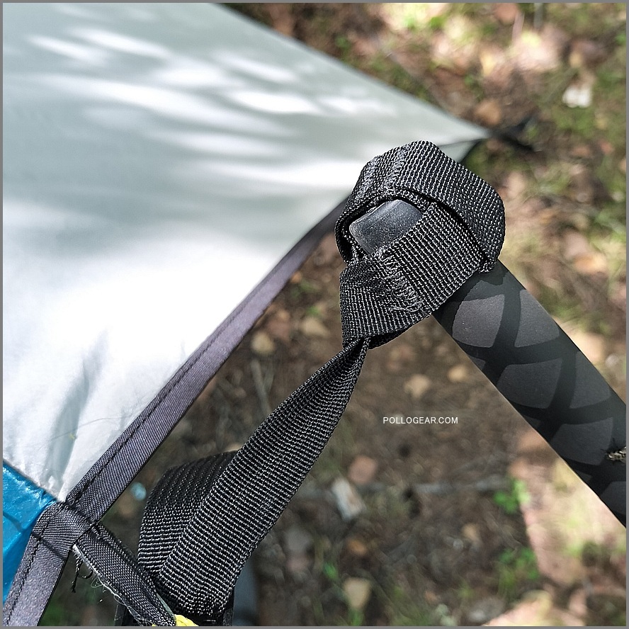 2007年 グラナイトギア<br>8×8 ノーザンライトタープ<br>GRANITE GEAR SILTARP<br>シルタープ スカート付き<br>バイカラー ブルー ホワイト<br>シルナイロン フラットタープ ULTRALIGHT CLASSIC