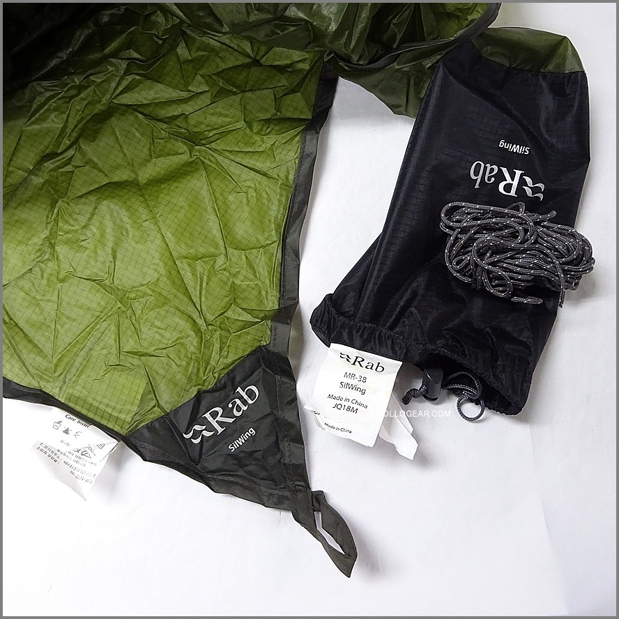 デッドストック Rab SilWing<br>シルウイング ULタープ 廃盤品<br>シルナイロン ウイングタープ<br>ウルトラライト シルタープ<br>-  [オリーブ]  (2.13m×2.44m)
