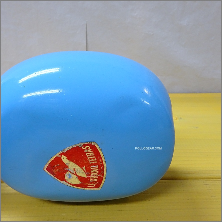 1970年代 グランテトラ 1.0L<BR>旧丸型 LE GRAND TETRAS<BR>シルバーラベル 水色<BR>VINTAGE ウォーターボトル ターコイズブルー