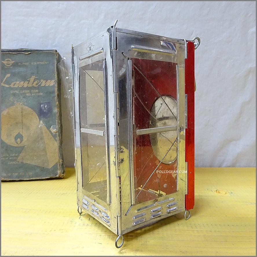 1960年代 東京TOP 輸出盤<BR>ビンテージ キャンドルランタン<BR>箱型 フォールディングランタン<BR>VINTAGE CANDLE LANP 
