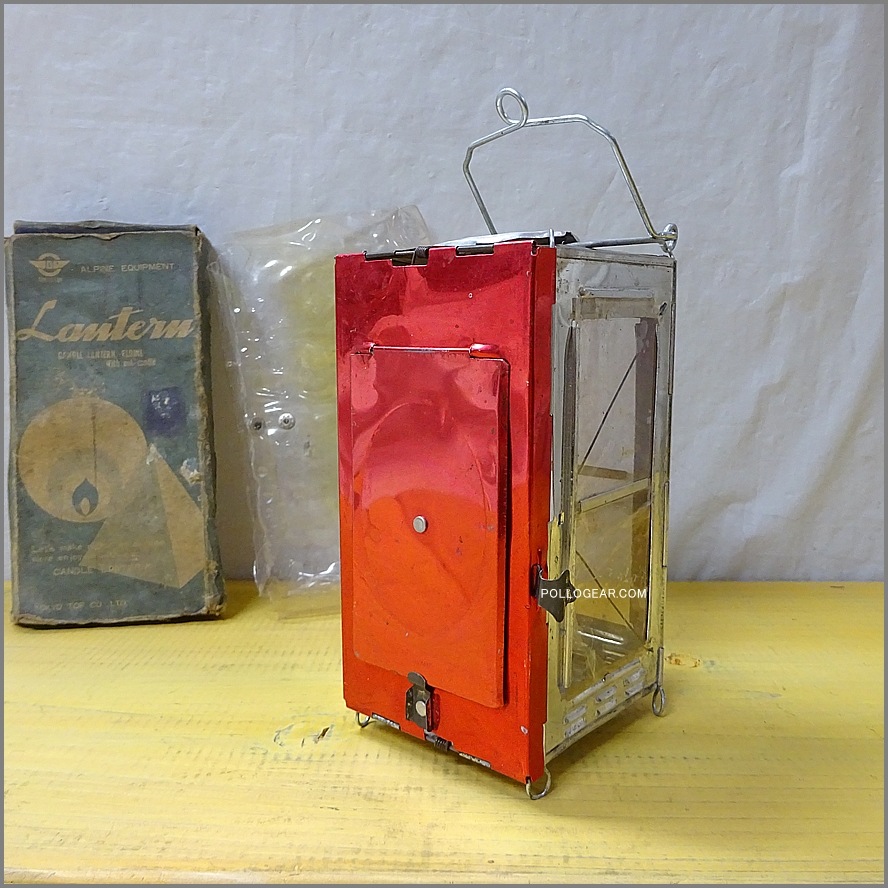 1960年代 東京TOP 輸出盤<BR>ビンテージ キャンドルランタン<BR>箱型 フォールディングランタン<BR>VINTAGE CANDLE LANP 