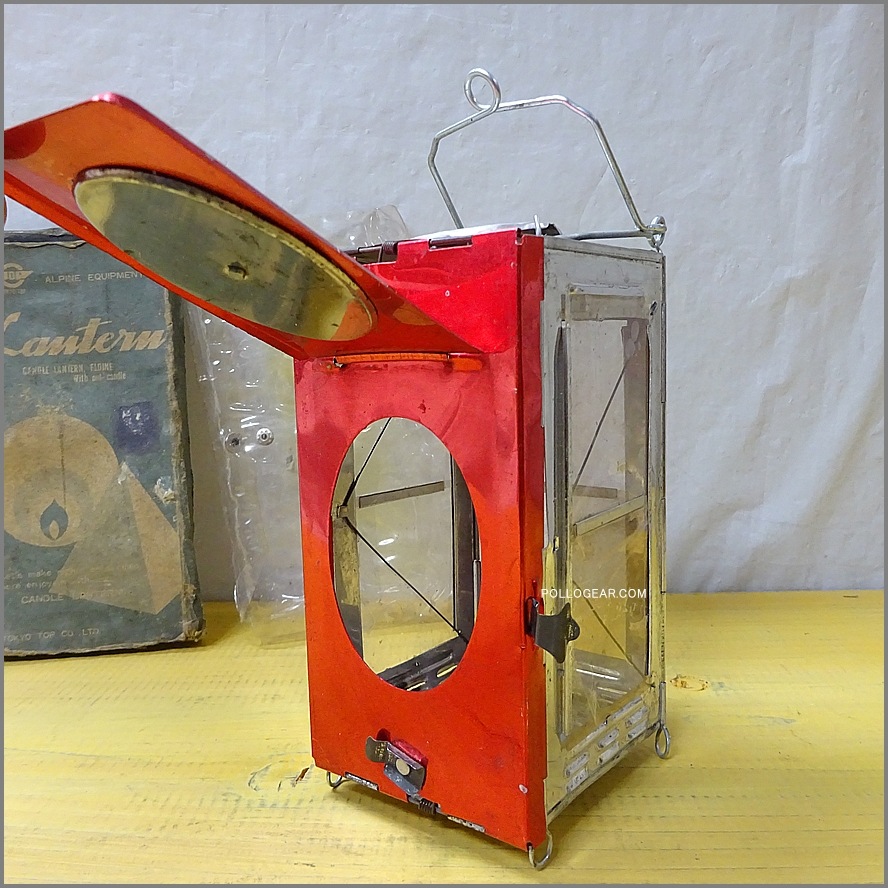 1960年代 東京TOP 輸出盤<BR>ビンテージ キャンドルランタン<BR>箱型 フォールディングランタン<BR>VINTAGE CANDLE LANP 