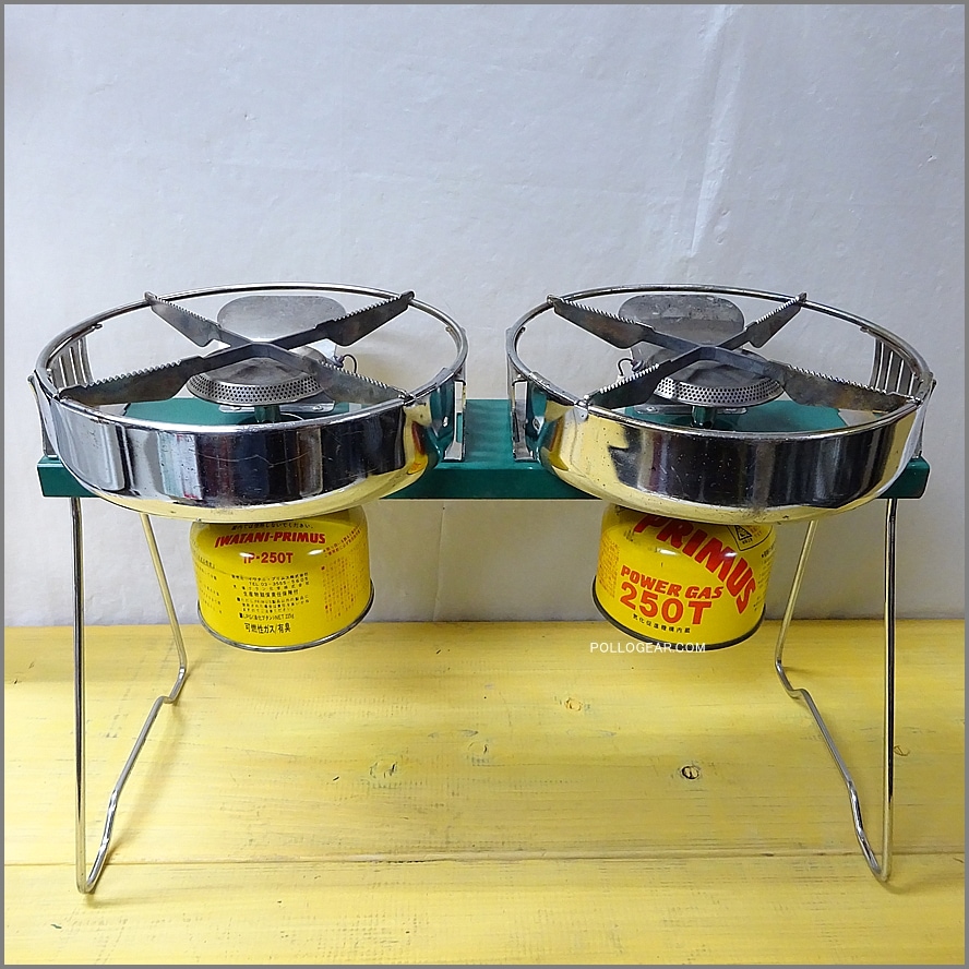 90’s コンパクトツーバーナー<BR>UK製 VINTAGE SUNNGAS<BR>Sunnflair SUNN CAMP<BR>OD缶 ガス ストーブ ビンテージ<BR>グリーンカラー レトロスタイル 