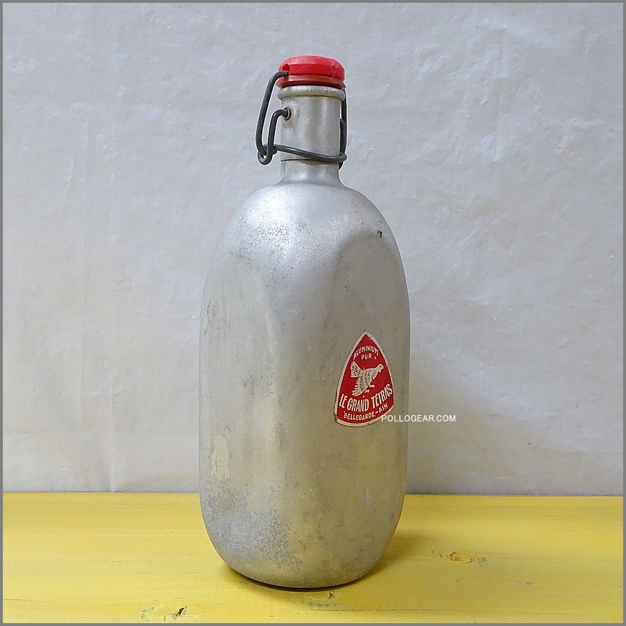 1960年代 グランテトラ 1.0L<BR>角型 LE GRAND TETRAS<BR>VINTAGE ウォーターボトル<BR>シルバー アルミ無垢 