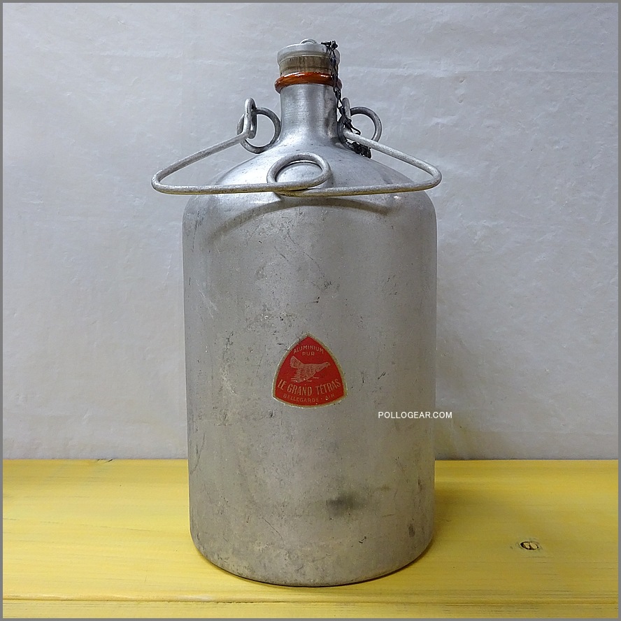 50’s LE GRAND TETRAS<BR>ウォータージャグ<BR>Vintage Water Jug<BR>グランテトラ フランス製<BR>ビッグテトラ アルミジャグ コルクキャップ