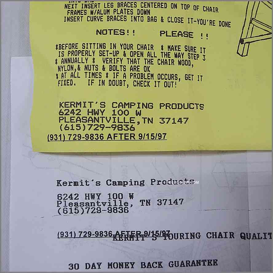 VINTAGE カーミットチェア<BR>90’s デッドストック アメリカ製 <BR>Kermit's Camping Products<BR>MADE IN USA ウッドチェア<BR>キャンプツーリング オールドカーミット