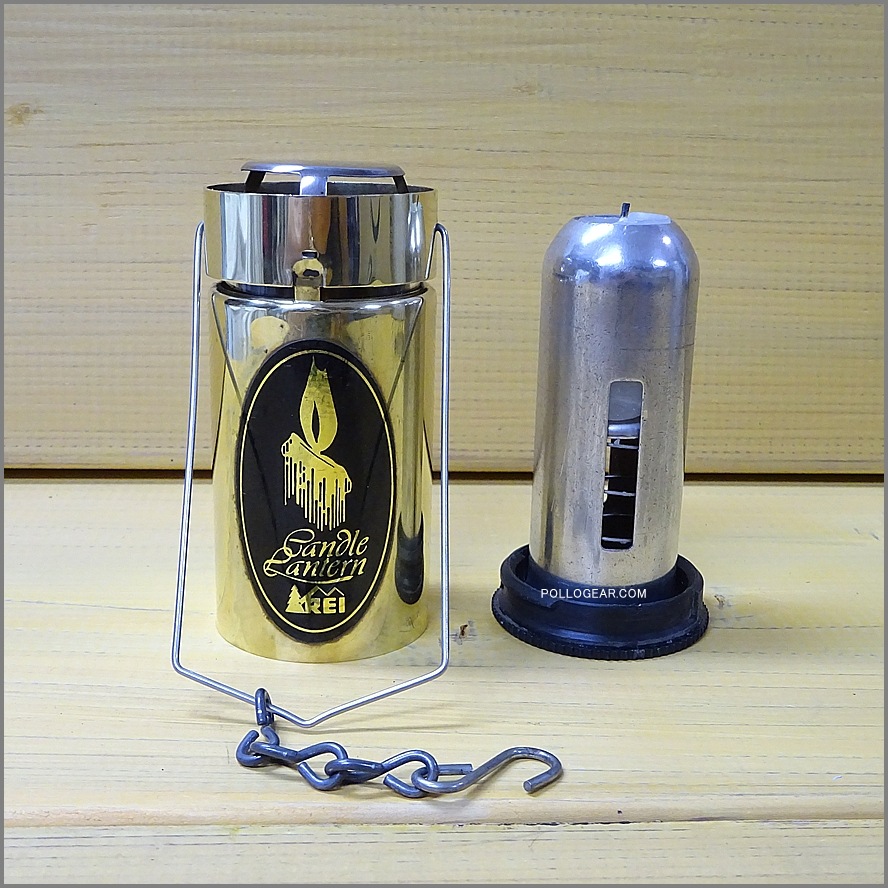1988年モデル USA製<br>UCO×REI ブラス 真鍮製<br>ビンテージ キャンドルランタン<br>ユーシーオー アールイーアイ <br>チェーン付き 三角ハンドル VINTAGE