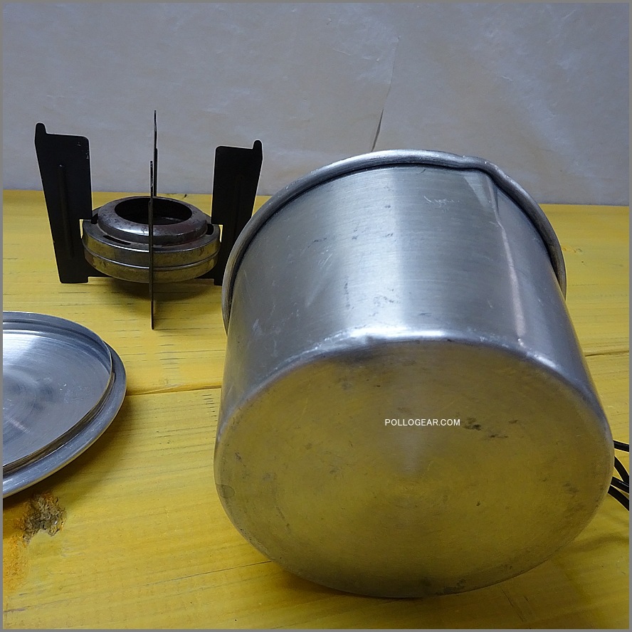 1940年代 META フランス製<BR>クッカー アルコールストーブ<BR>Aluminum Pot & Spirit Burner<BR>Vintage アルミポット アルスト