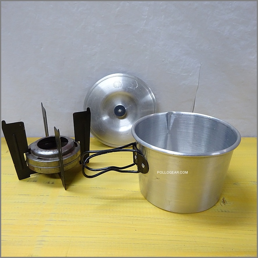 1940年代 META フランス製<BR>クッカー アルコールストーブ<BR>Aluminum Pot & Spirit Burner<BR>Vintage アルミポット アルスト
