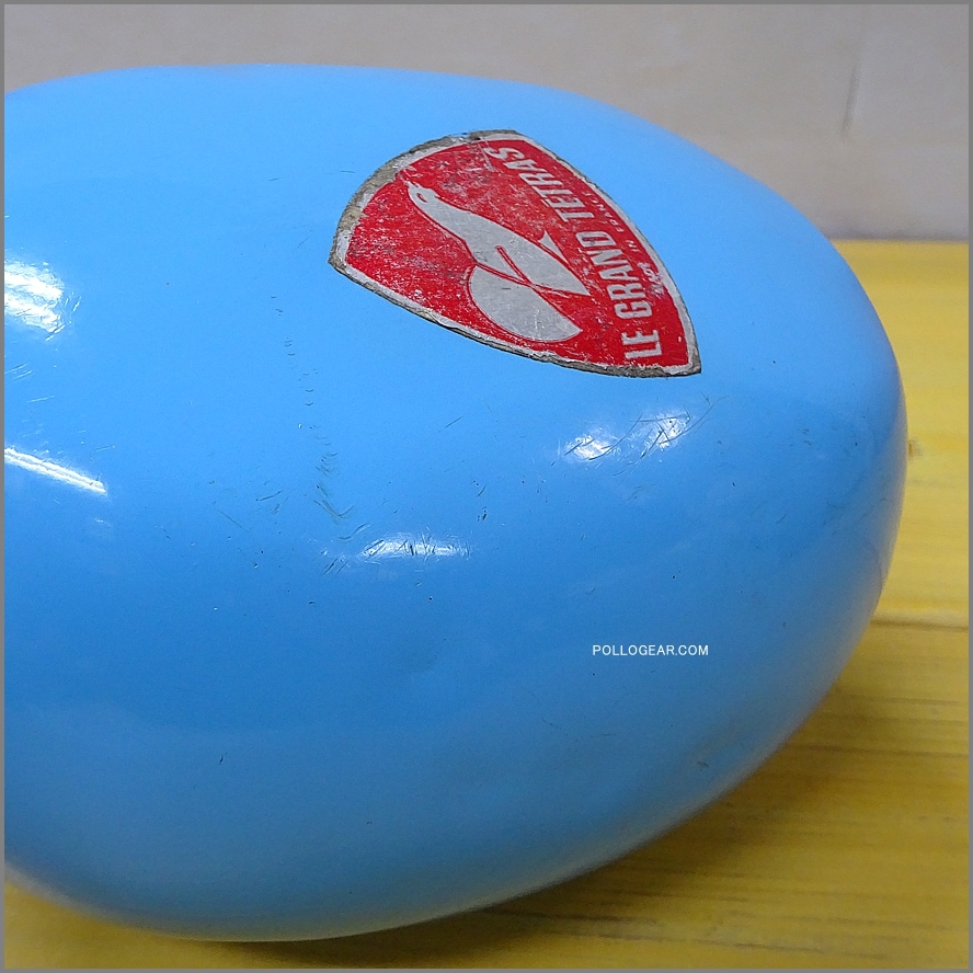 1970年代 グランテトラ 1.0L<BR>旧丸型 LE GRAND TETRAS<BR>シルバーラベル 水色<BR>VINTAGE ウォーターボトル ターコイズブルー