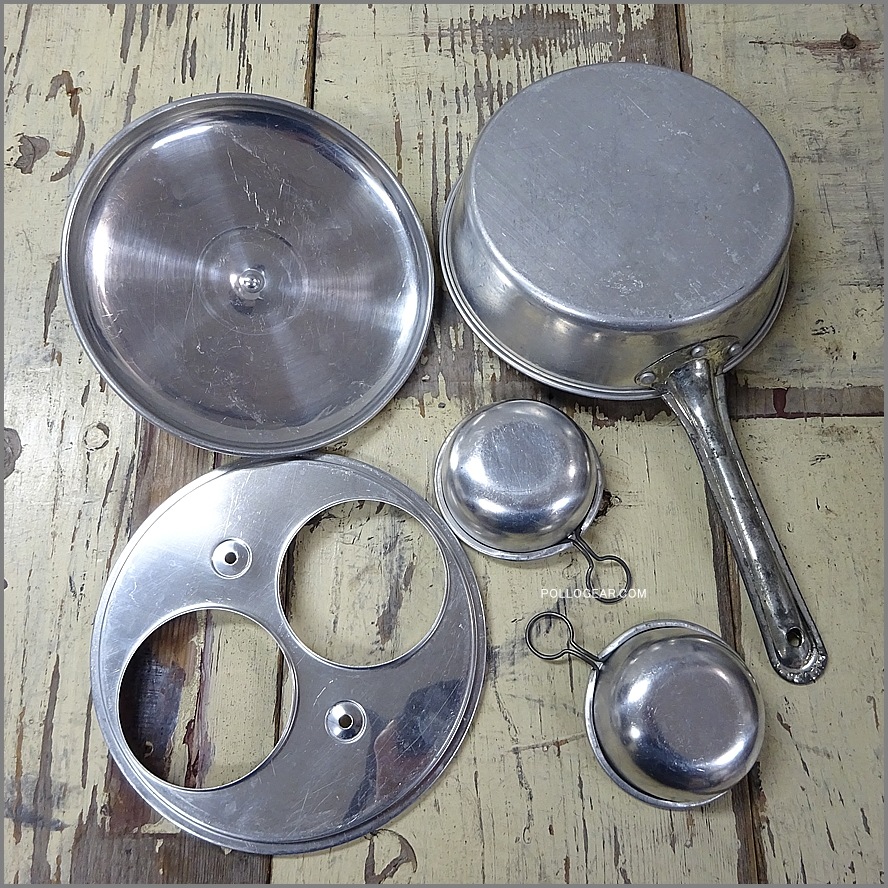 1960年代 エバークール<BR>ビンテージ クッカー<BR>イングランド製 EGG POACHER<BR>HISTON EVERCOOL LIMITED<br>ポーチドエッグ アルミフライパン