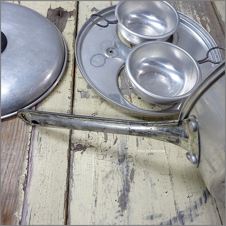 1960年代 エバークール<BR>ビンテージ クッカー<BR>イングランド製 EGG POACHER<BR>HISTON EVERCOOL LIMITED<br>ポーチドエッグ アルミフライパン