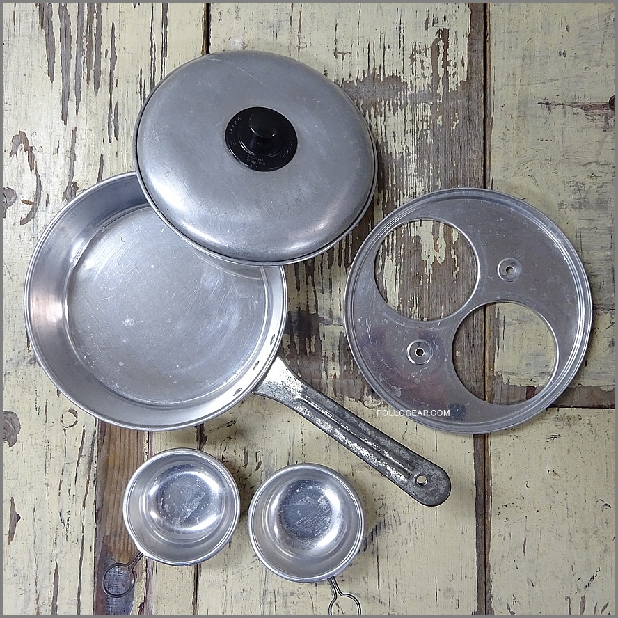 1960年代 エバークール<BR>ビンテージ クッカー<BR>イングランド製 EGG POACHER<BR>HISTON EVERCOOL LIMITED<br>ポーチドエッグ アルミフライパン