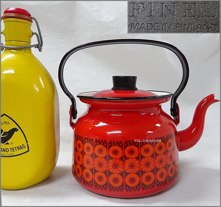 ビンテージ FINEL/ARABIA ホーロー オーバル型 両手鍋 白 C 1960年代