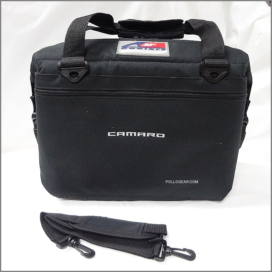 2015年 AOクーラー 限定モデル<BR>Camaro × AO Coolers 12CAN<BR>American Outdoors Coolers<BR>25th アニバーサリー 旧ロゴ<br>12パック ソフトクーラー バッグ<BR>Chevrolet Camaro アメ車 アメリカンビンテージ  
