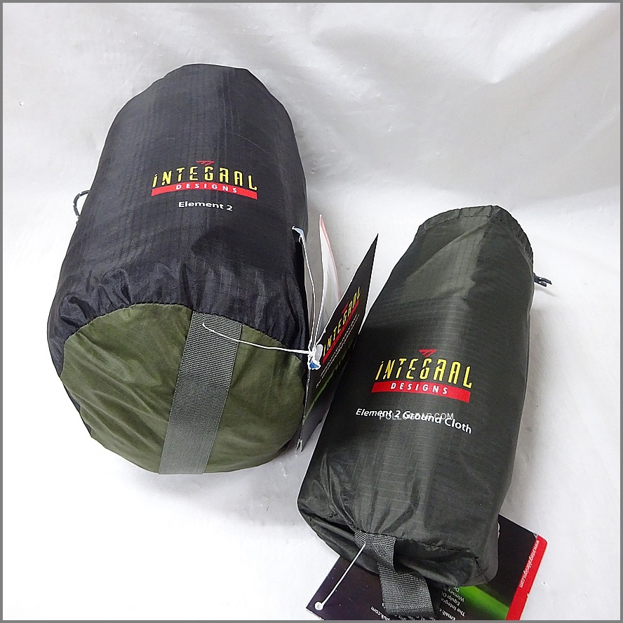 2011 デッドストック<br>INTEGRAL DESIGNS Element2<br>エレメント2 グランドクロス付き<br>Silnylon Sil shelter Tent<br>インテグラルデザイン シルナイロン 2ポールシェルター UL