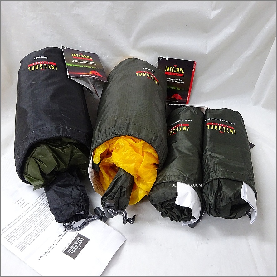 2011 デッドストック<br>INTEGRAL DESIGNS Element2<br>エレメント2 グランドクロス付き<br>Silnylon Sil shelter Tent<br>インテグラルデザイン シルナイロン 2ポールシェルター UL