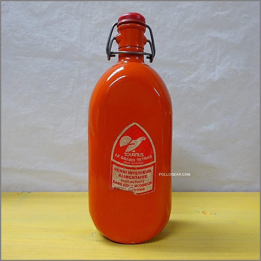 オレンジ 70年代 グランテトラ<BR>1.0L 角型 LE GRAND TETRAS<BR>VINTAGE ウォーターボトル<BR>ロングラベル