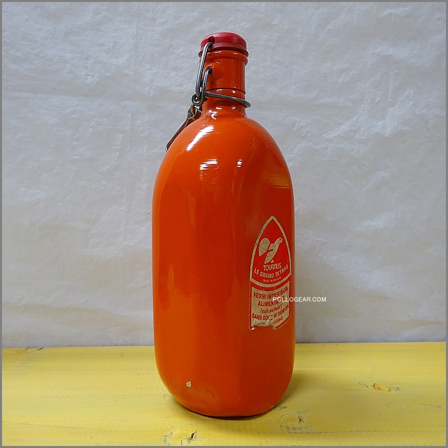 オレンジ 70年代 グランテトラ<BR>1.0L 角型 LE GRAND TETRAS<BR>VINTAGE ウォーターボトル<BR>ロングラベル
