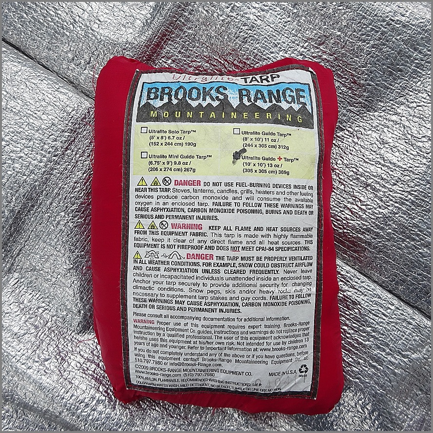 Brooks Range (304cm × 304cm)<br>Ultralight Guide+ Tarp<br>絶版 ブルックスレンジ<br>シルナイロン タープ シェルター<br>VINTAGE ULTRALIGHT CLASSIC<br>ウルトラライト ガイドプラス タープ