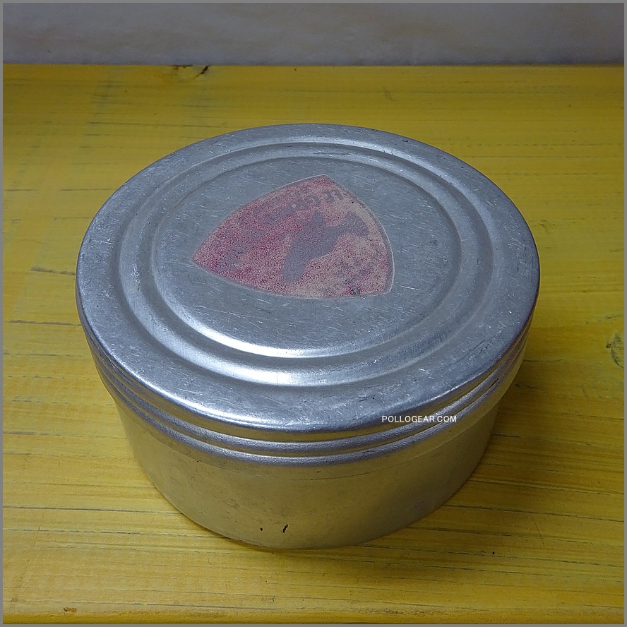 60’s LE GRAND TETRAS<BR>Vintage アルミ フードキャリー<BR>グランテトラ フードコンテナ<BR>シルバーラベル 水張り RARE<BR>ビンテージ  小サイズ φ104