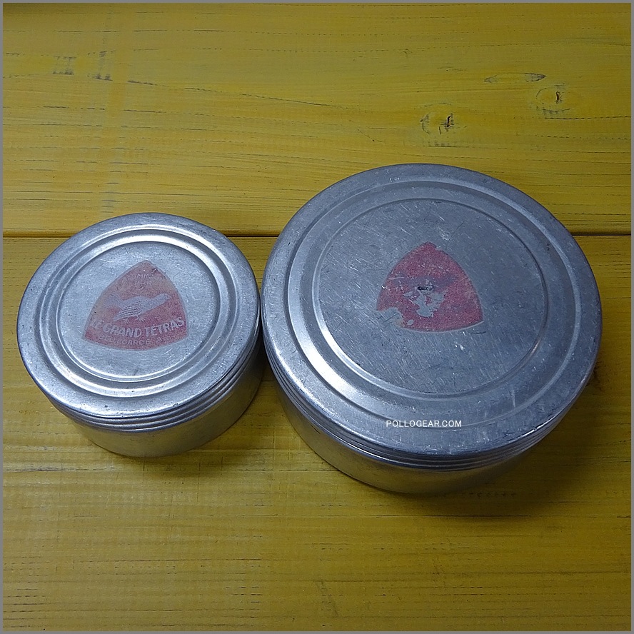 60’s LE GRAND TETRAS<BR>Vintage アルミ フードキャリー<BR>グランテトラ フードコンテナ<BR>シルバーラベル 水張り RARE<BR>ビンテージ 大サイズφ144