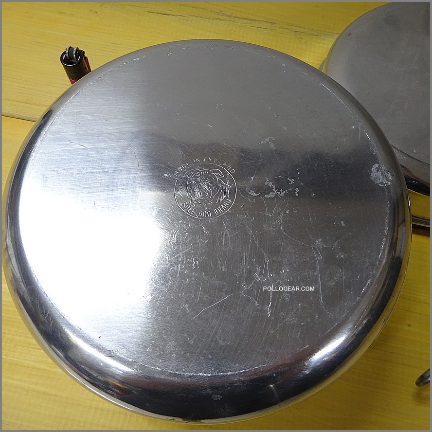 大サイズ 7インチ 80年代<BR>ホットン ブルドッグ<BR>後期 ノンスティック加工<BR>VINTAGE ビリーポット<BR>イングランド製 クッカー 丸小