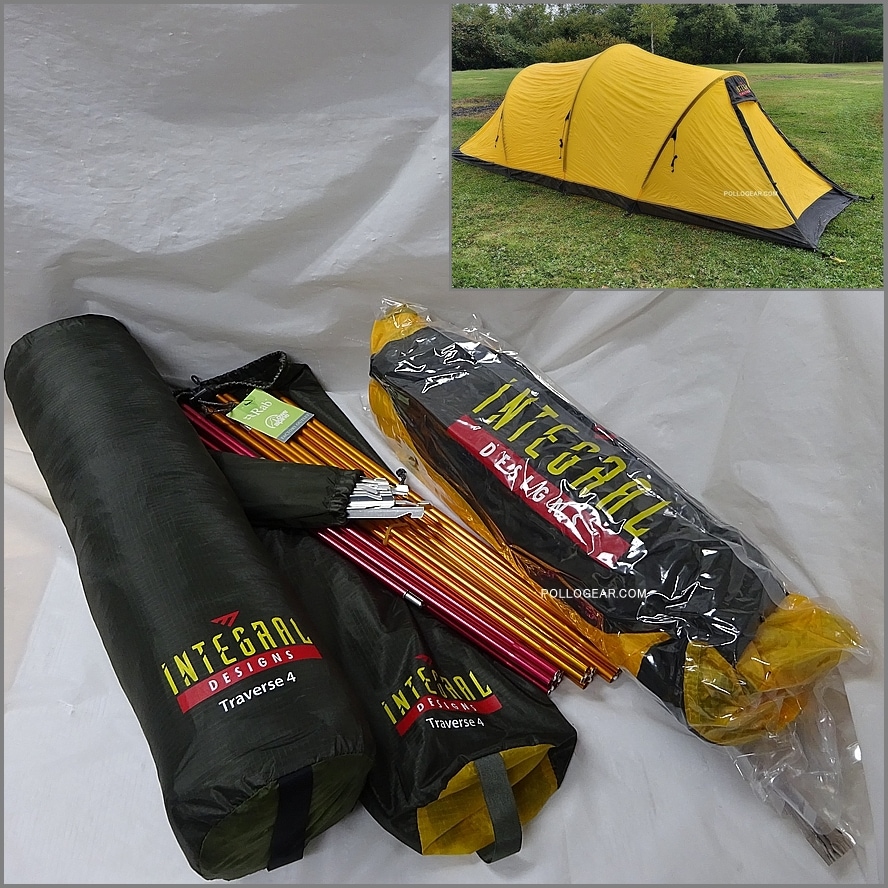 2011 デッドストック<br>INTEGRAL DESIGNS Traverse4<br>トラバース4 トンネルテント<br>Silnylon  Sil shelter Tent<br>インテグラルデザイン シルナイロン フロアレスシェルター UL