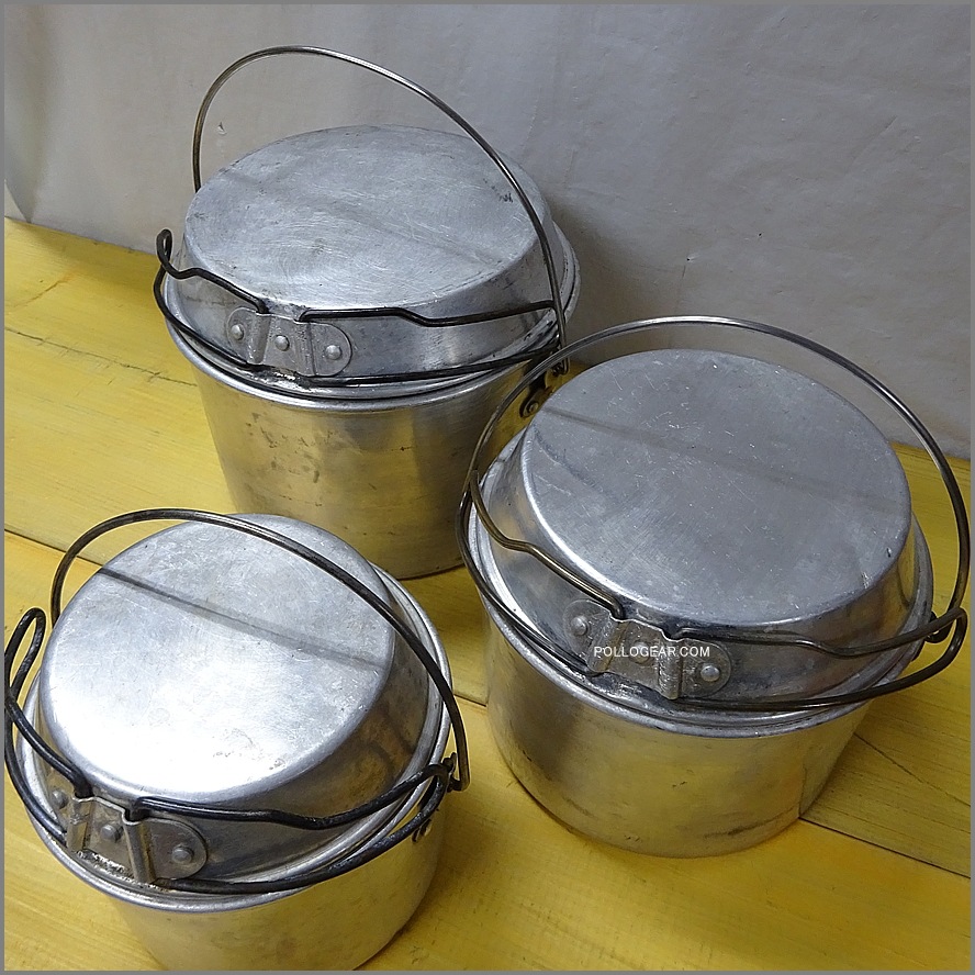 1980年代 ホットン ブルドッグ<BR>VINTAGE ビリーポット<BR>イングランド製 クッカー<BR>大中小 3個セット<BR>丸大 二重 雰囲気バツグン