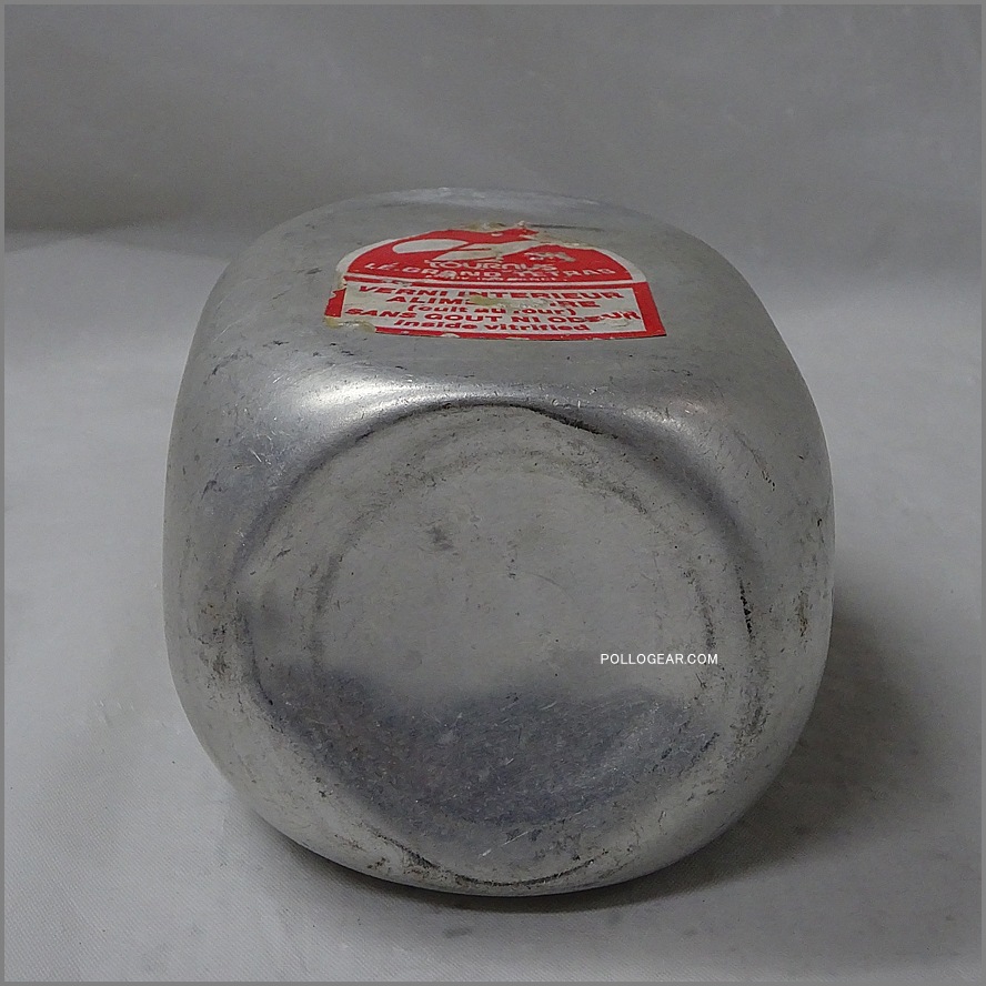 1970年代 グランテトラ 0.75L<BR>角型 LE GRAND TETRAS<BR>VINTAGE ウォーターボトル<BR>シルバー アルミ無垢 