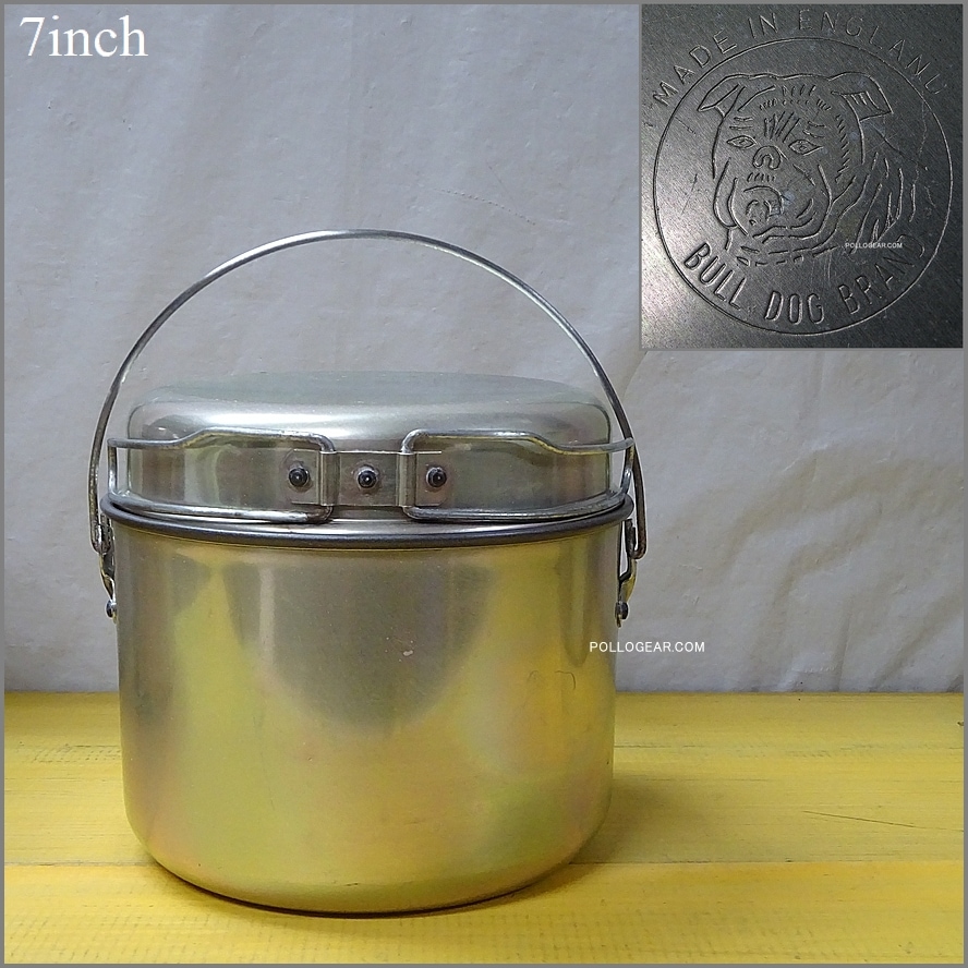 大サイズ 7インチ 80年代<BR>ホットン ブルドッグ<BR>後期 ノンスティック加工<BR>VINTAGE ビリーポット<BR>イングランド製 クッカー 丸小