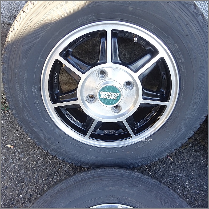 美品 ハヤシ ストリート●PCD100 12インチ 4J +35 JWL-T アルミホイール 軽トラ 軽バン 箱バン スタッドレス 4本SET HAYASHI RACING STREET