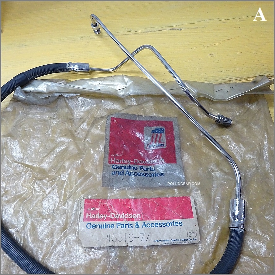 AMF デッドストック ハーレー純正 NOS ブレーキホース 1974-77 FX ショベル XL アイアン 45519-77 45521-74A 三角キャリパー  