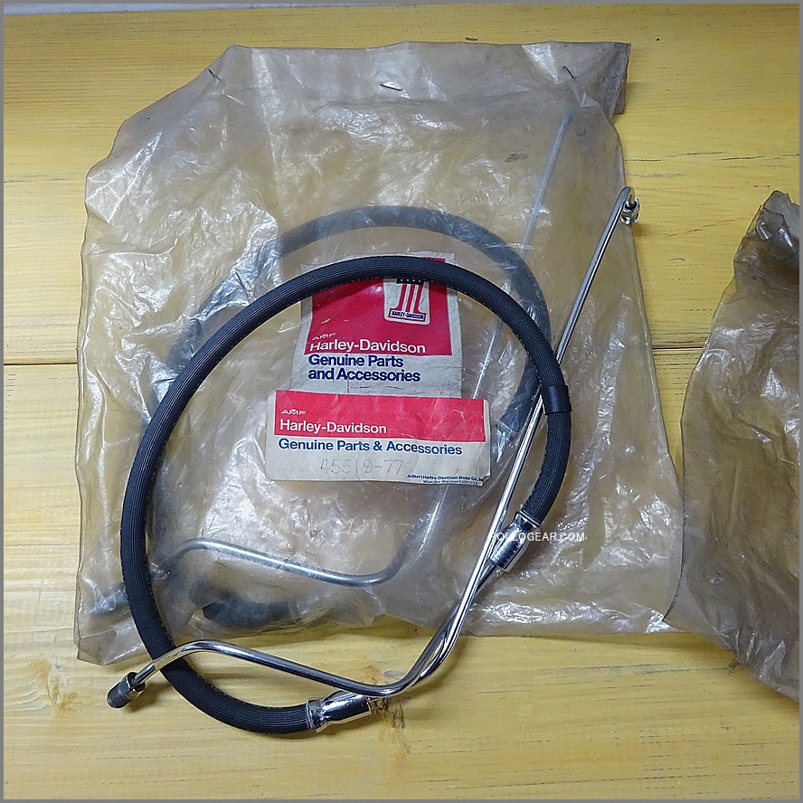 AMF デッドストック ハーレー純正 NOS ブレーキホース 1974-77 FX ショベル XL アイアン 45519-77 45521-74A 三角キャリパー  