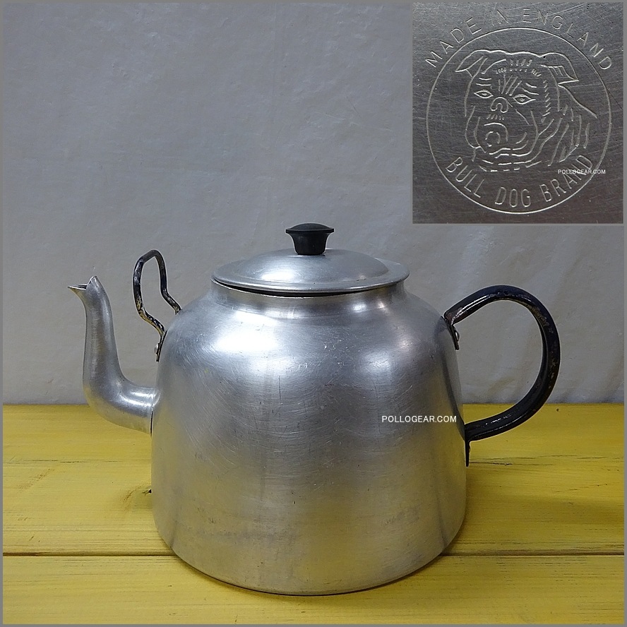 1940年代 ホットン ブルドッグ<BR>VINTAGE KETTLE 4.0L<BR>イングランド製 BIGケトル<BR>ダブルハンドル ビンテージケトル HOTTON BULL DOG BRAND