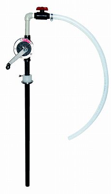 ■手回しドラムポンプ『SB-25』ドラム缶用ポンプ 手動ポンプ ホース長さ約1.3m 全長約134cm 整備 HRP-25ZM ドラム缶用 手回し ハンドロータリーポンプ 溶剤用 密閉