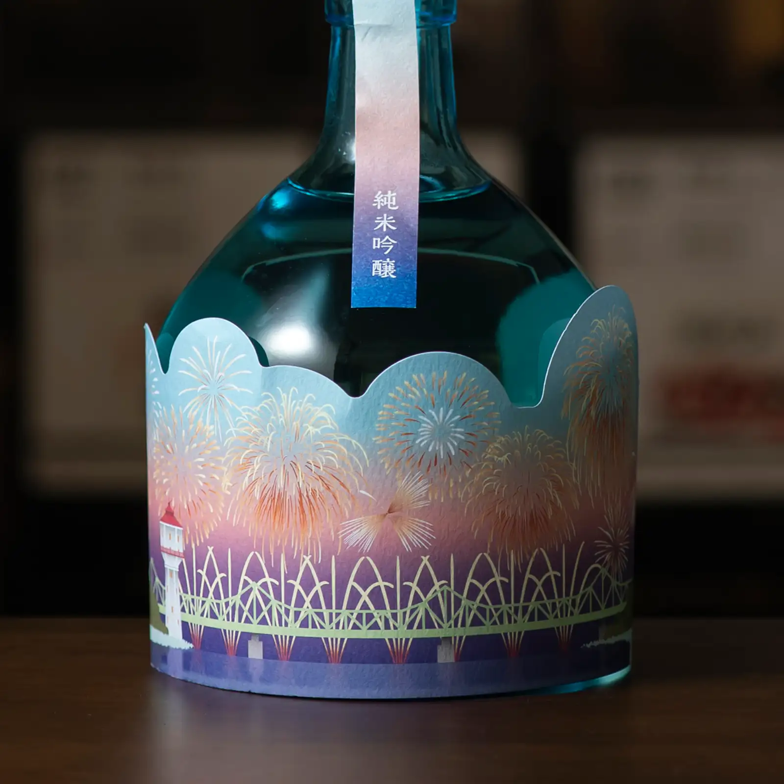【数量限定】越後 お福正宗 斗瓶型花火ラベル 純米吟醸 720ml（手提げ袋入）