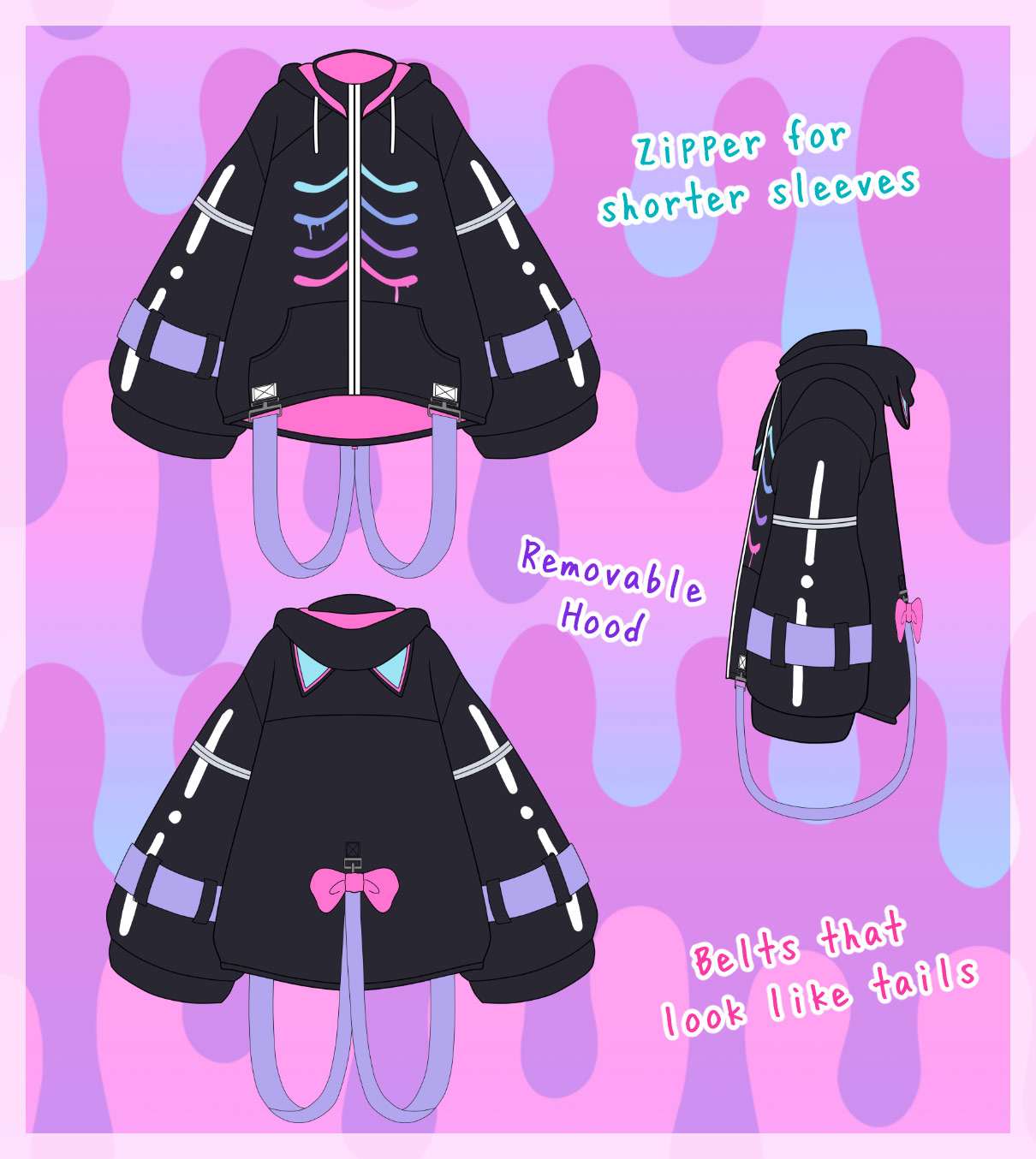 饹ȥ졼SleepyBunsuͤǥGhost Nekomata Hoodie Key