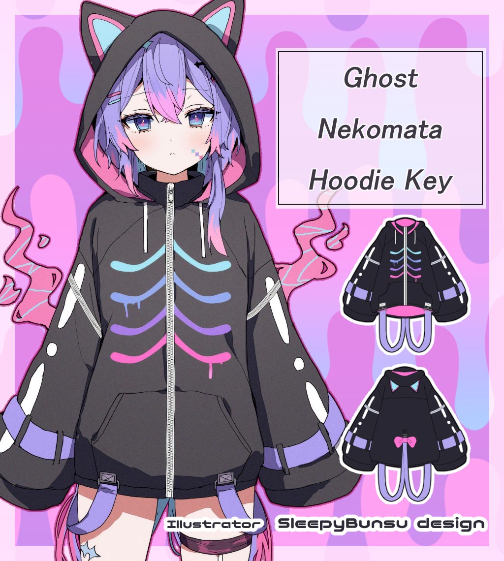 饹ȥ졼SleepyBunsuͤǥGhost Nekomata Hoodie Key