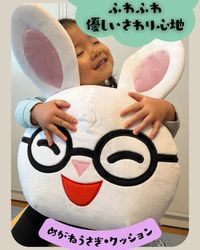 めがねうさぎ・クッション　めがねうさぎ
